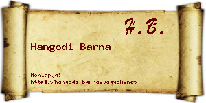 Hangodi Barna névjegykártya