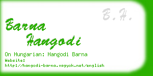 barna hangodi business card